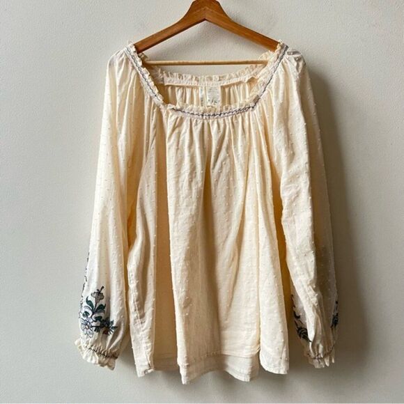 Forgotten Grace Womens Peasant Boho Floral Embroidered Sleeve Relaxed Size XXL - Picture 6 of 6